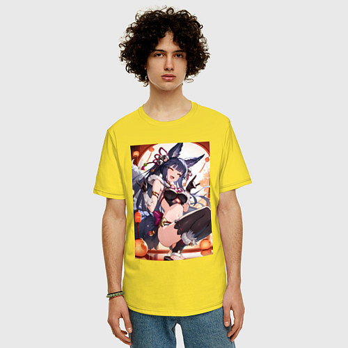 Мужская футболка оверсайз Yuel Yuri Granblue Fantasy / Желтый – фото 3