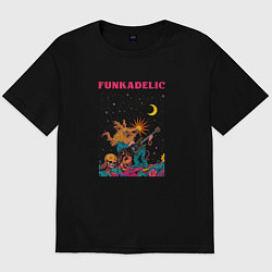 Футболка оверсайз мужская Rock funk abstraction, цвет: черный