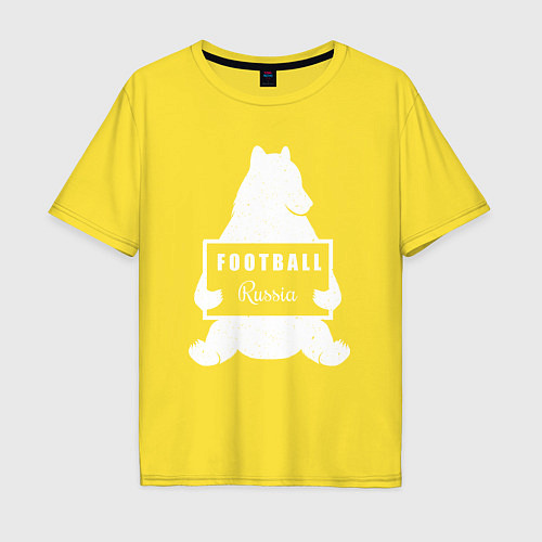 Мужская футболка оверсайз Footbal bear Russia / Желтый – фото 1