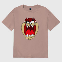 Футболка оверсайз мужская Tasmanian Devil, цвет: пыльно-розовый