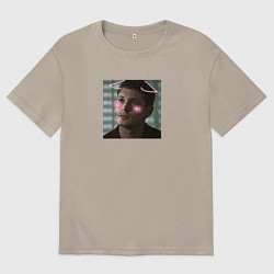 Футболка оверсайз мужская Дин - Сверхъестественное, цвет: миндальный