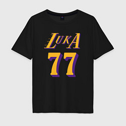 Футболка оверсайз мужская Luka 77 number, цвет: черный