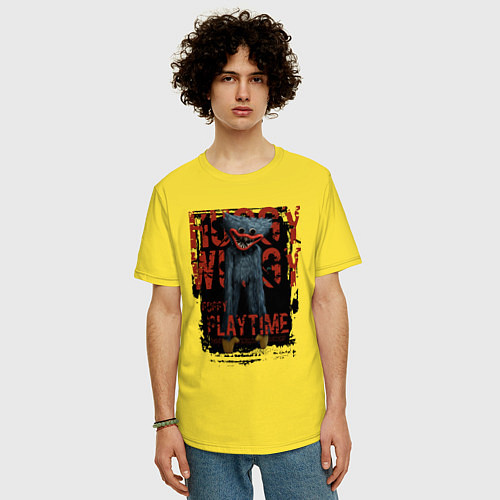 Мужская футболка оверсайз Хагги Вагги из Poppy Playtime / Желтый – фото 3