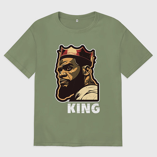 Мужская футболка оверсайз Король Леброн Джеймс / Авокадо – фото 1