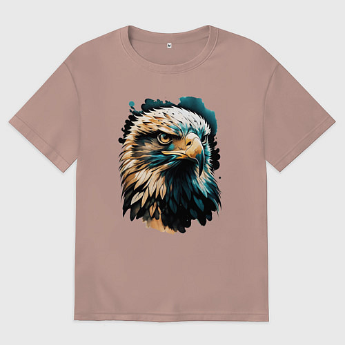 Мужская футболка оверсайз Взгляд хищника / Пыльно-розовый – фото 1