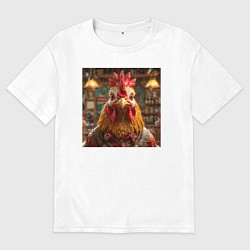 Мужская футболка оверсайз Петух