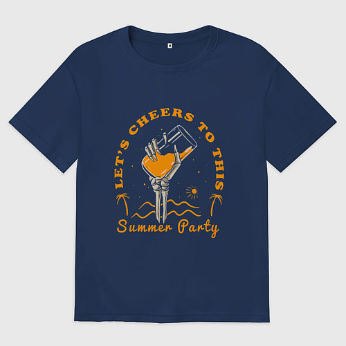 Мужская футболка оверсайз Summer party / Тёмно-синий – фото 1