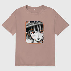 Мужская футболка оверсайз Оранжевоглазая девушка