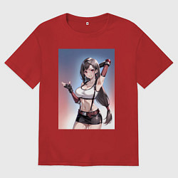 Мужская футболка оверсайз Тифа Локхарт из Final Fantasy VII