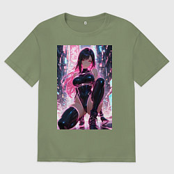 Мужская футболка оверсайз Тифа Локхарт из Final Fantasy VII в стиле киберпан