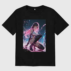 Мужская футболка оверсайз Тифа Локхарт из Final Fantasy VII в стиле киберпан