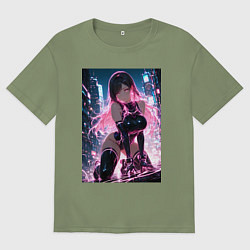 Мужская футболка оверсайз Тифа Локхарт из Final Fantasy VII в стиле киберпан