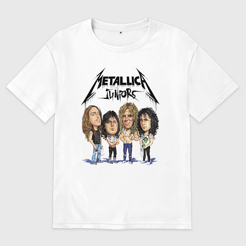Мужская футболка оверсайз Metallica juniors - cartoon / Белый – фото 1