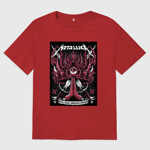 Мужская футболка оверсайз Metallica - royal arena Denmark / Красный – фото 1
