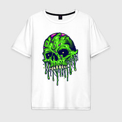 Мужская футболка оверсайз Green skull