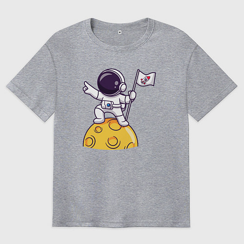 Мужская футболка оверсайз Вперёд в космос / Меланж – фото 1