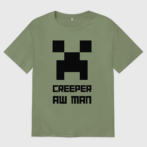 Мужская футболка оверсайз Creeper Aw Man, Майнкрафт мем / Авокадо – фото 1