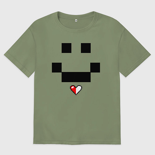 Мужская футболка оверсайз Minecraft улыбка и любовь / Авокадо – фото 1
