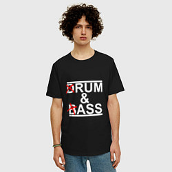Футболка оверсайз мужская Drum and bass black, цвет: черный — фото 2