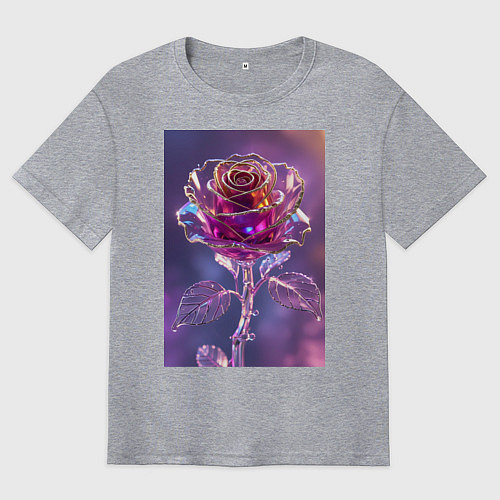 Мужская футболка оверсайз Кристальная роза / Меланж – фото 1