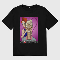 Футболка оверсайз мужская Ghostbusters - Egon and Janine, цвет: черный