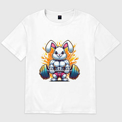 Мужская футболка оверсайз Gym bunny barbell
