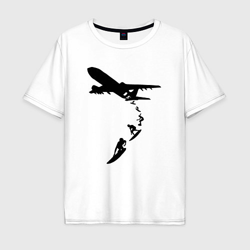 Мужская футболка оверсайз Surfer plane / Белый – фото 1