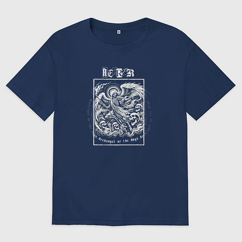 Мужская футболка оверсайз Soul reaper / Тёмно-синий – фото 1