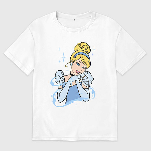 Мужская футболка оверсайз Золушка - big pictures / Белый – фото 1