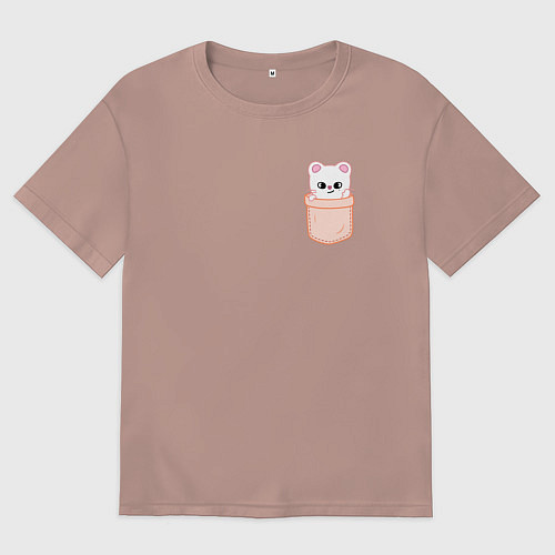 Мужская футболка оверсайз Jiniret in pocket / Пыльно-розовый – фото 1