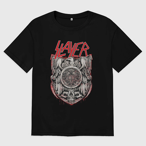 Мужская футболка оверсайз Slayer rock band / Черный – фото 1