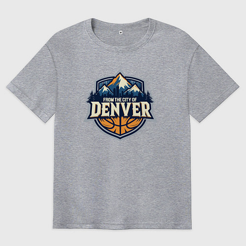 Мужская футболка оверсайз Из города Денвер / Меланж – фото 1