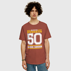 Футболка оверсайз мужская Denver - Aaron Gordon, цвет: кирпичный — фото 2