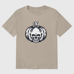 Футболка оверсайз мужская Dead pumpkin, цвет: миндальный
