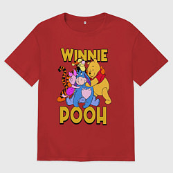 Мужская футболка оверсайз Winnie Pooh hugs