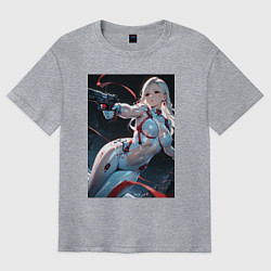 Мужская футболка оверсайз Девушка-наемница