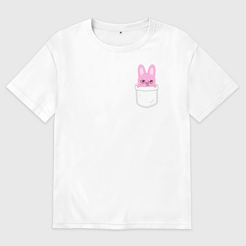 Мужская футболка оверсайз Dwaekki in pocket / Белый – фото 1