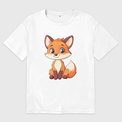 Футболка оверсайз мужская Хитрый лисёнок, цвет: белый