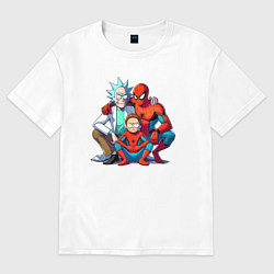 Мужская футболка оверсайз Spider-Man is Rick and Mortys friend