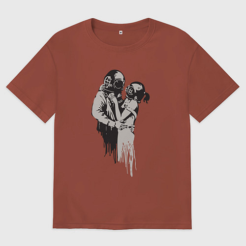 Мужская футболка оверсайз Подводная любовь / Кирпичный – фото 1