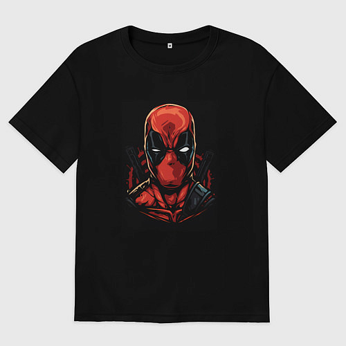 Мужская футболка оверсайз Дэдпул ярость / Черный – фото 1