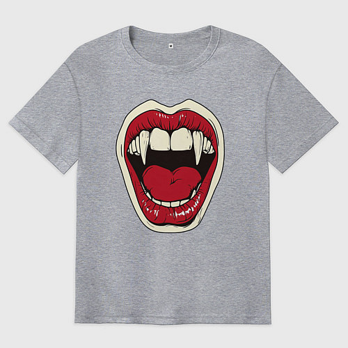 Мужская футболка оверсайз Клыки вампира / Меланж – фото 1