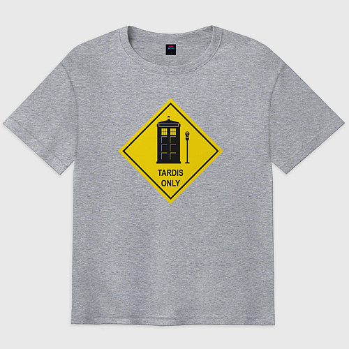 Мужская футболка оверсайз Tardis only / Меланж – фото 1
