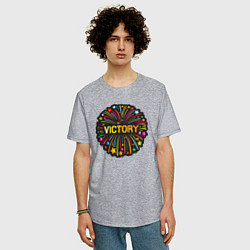 Футболка оверсайз мужская Victory, цвет: меланж — фото 2