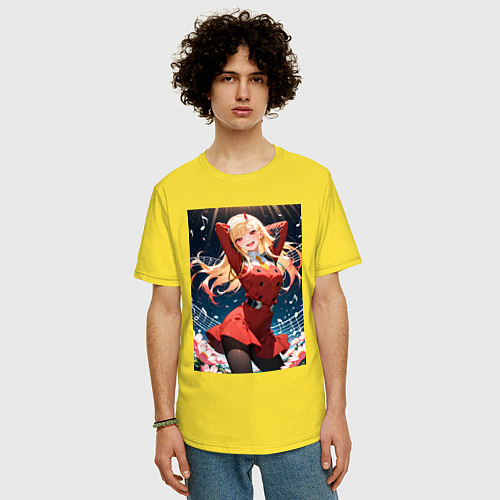 Мужская футболка оверсайз Марин Китагава косплей 002 Darling in the Franxx / Желтый – фото 3