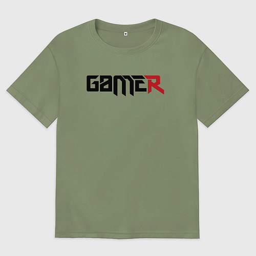 Мужская футболка оверсайз Gamer / Авокадо – фото 1