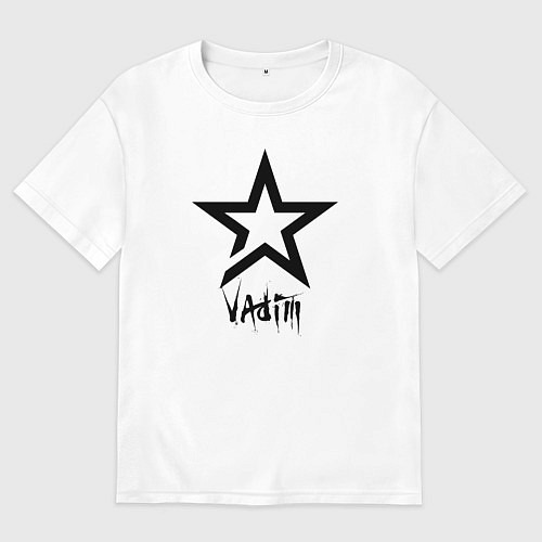 Мужская футболка оверсайз Vadim - star / Белый – фото 1