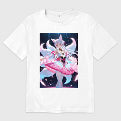 Мужская футболка оверсайз Лиса танцует в платье