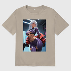 Мужская футболка оверсайз Девушка-киллер с пистолетом