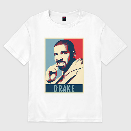 Мужская футболка оверсайз Drake obey / Белый – фото 1